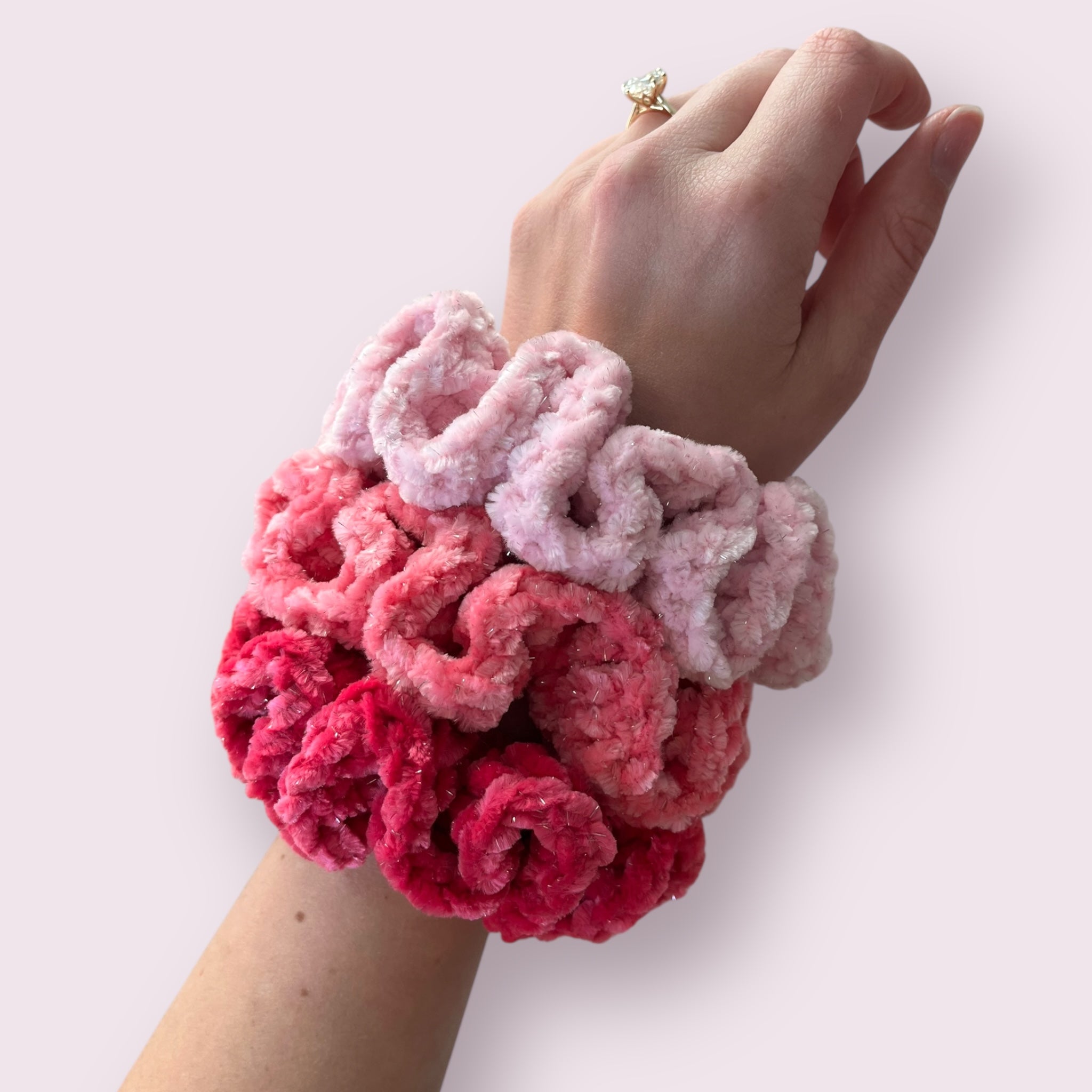 Valentines Velvet Scrunchie 3pc Set – PassioKnit Goods