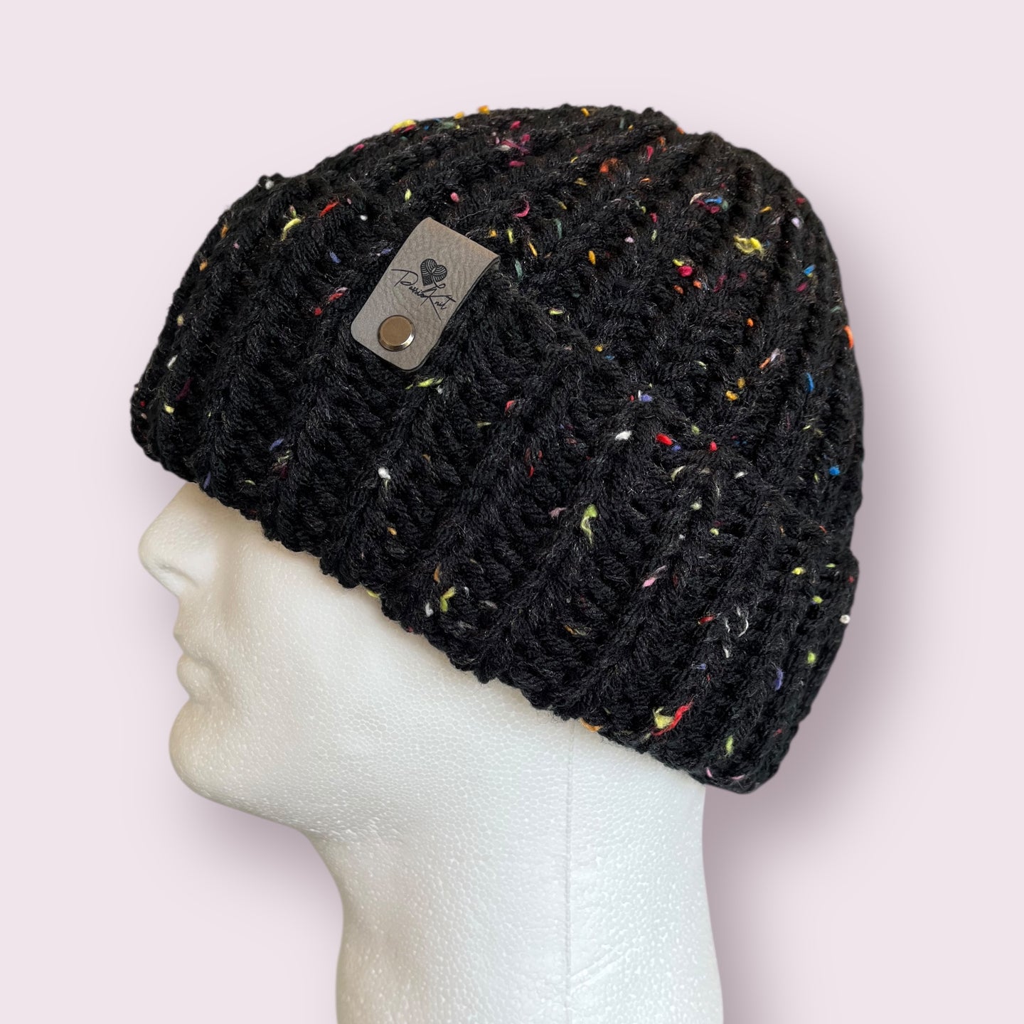 Black Sprinkles Chunky Knit Beanie