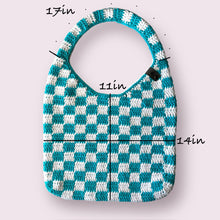 Load image into Gallery viewer, Blue Checkered Tote Bag
