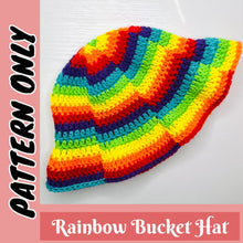 Load image into Gallery viewer, Rainbow Swirl Bucket Hat Crochet Pattern
