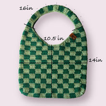 Load image into Gallery viewer, Green Checkered Tote Bag
