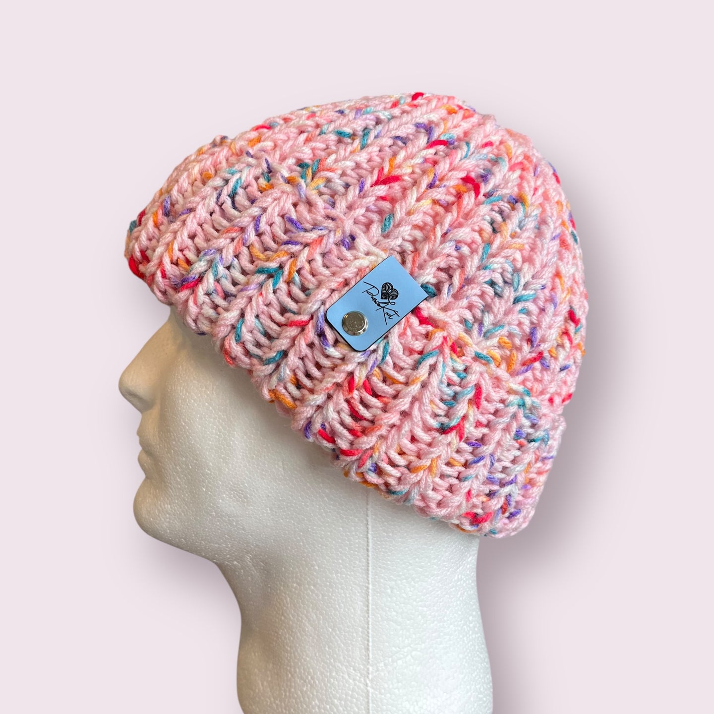 Pink Confetti Chunky Knit Beanie