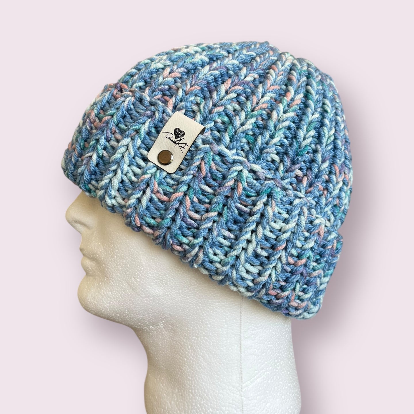 Blue Chunky Knit Beanie