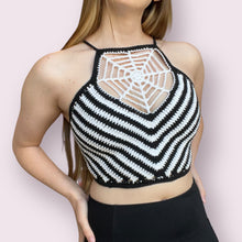Load image into Gallery viewer, B&amp;W Spiderweb Top Md
