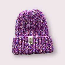 Load image into Gallery viewer, Purple Sprinkles Chunky Knit Beanie
