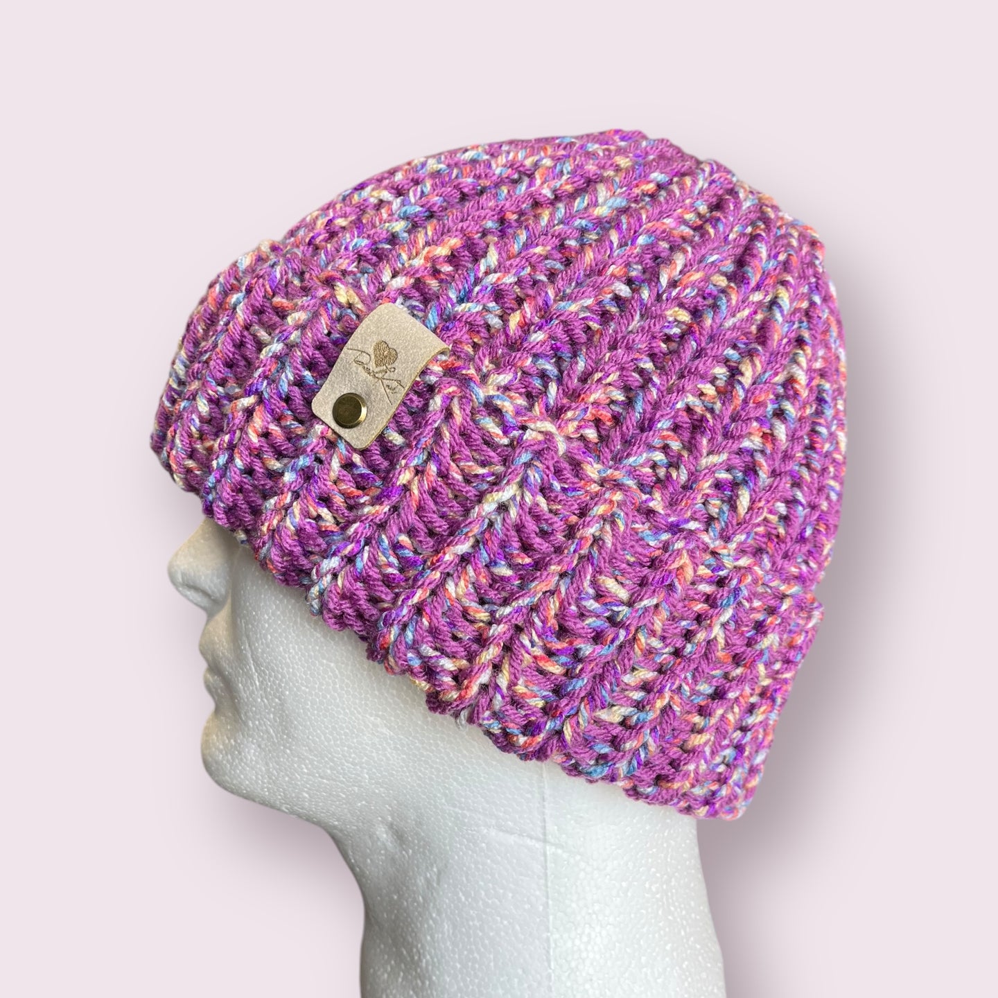 Purple Sprinkles Chunky Knit Beanie