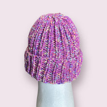 Load image into Gallery viewer, Purple Sprinkles Chunky Knit Beanie
