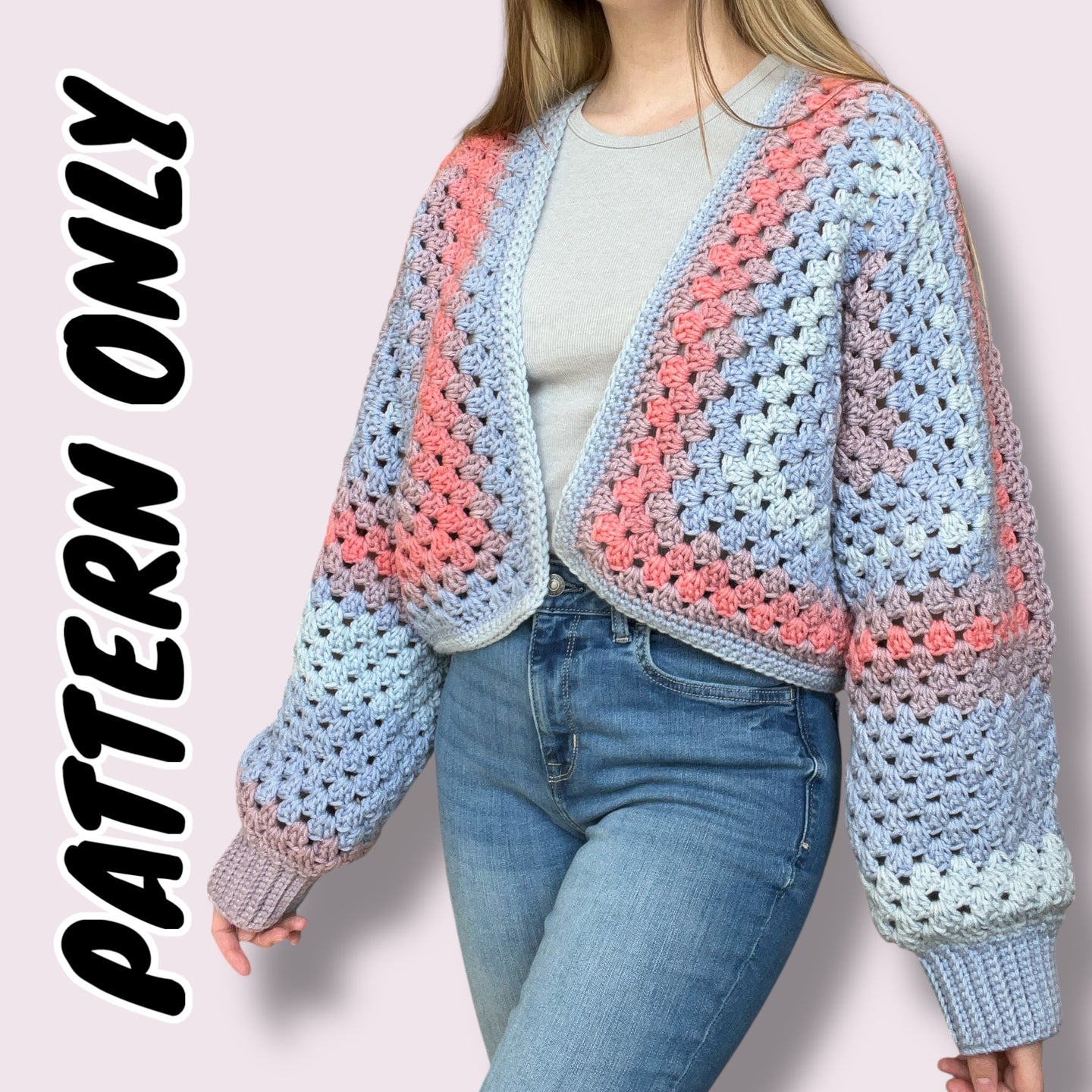 Crochet Hexagon Cardigan Crop Crochet Cardigan Granny Hexagon